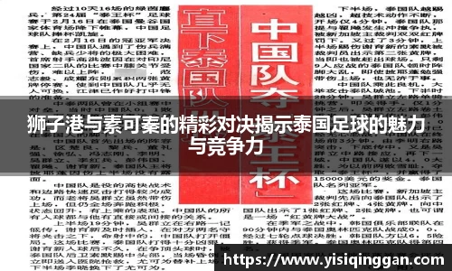 狮子港与素可秦的精彩对决揭示泰国足球的魅力与竞争力